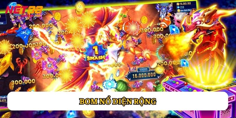 Bom nổ trong Bắn Cá Long Vương có sức tấn công lây lan diện rộng