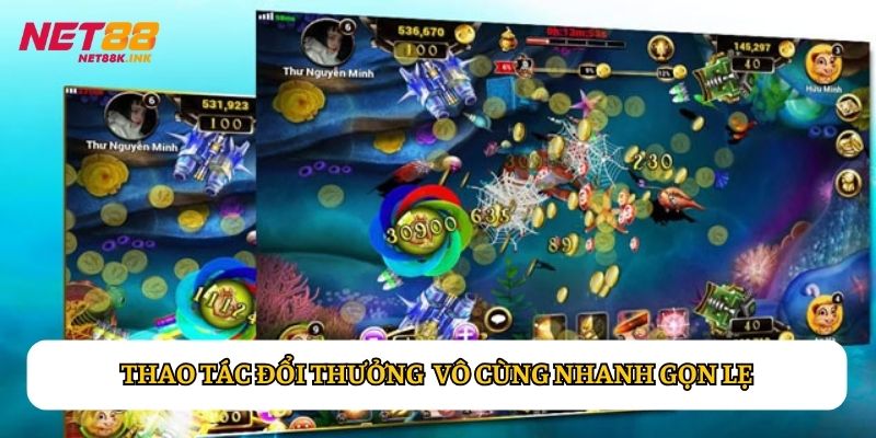 Thao tác đổi thưởng trong Bắn Cá Hải Tặc vô cùng nhanh gọn lẹ